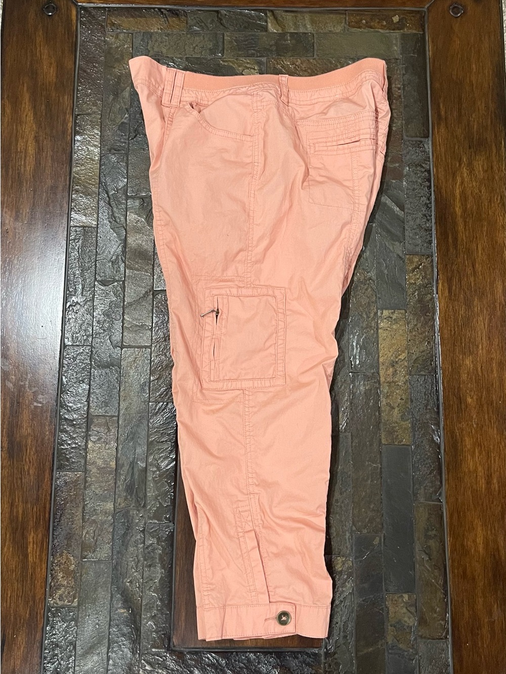 Chico's Salmon Coral Capri Cargo Cropped Pants
